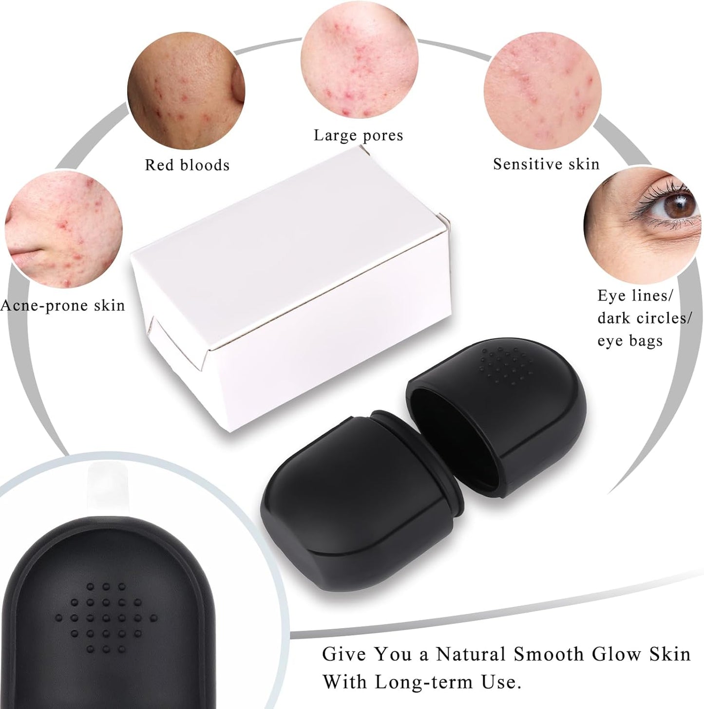 Ice Roller For Face & Eyes - Cooling Facial Massager Ice Mold For Refreshing Skincare