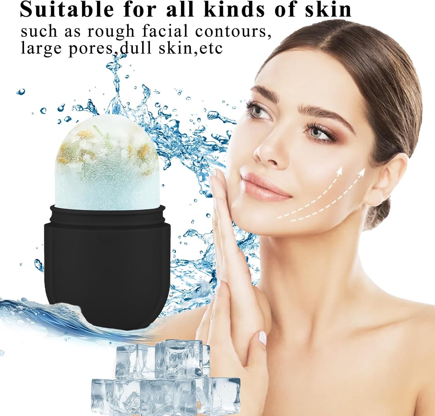 Ice Roller For Face & Eyes - Cooling Facial Massager Ice Mold For Refreshing Skincare