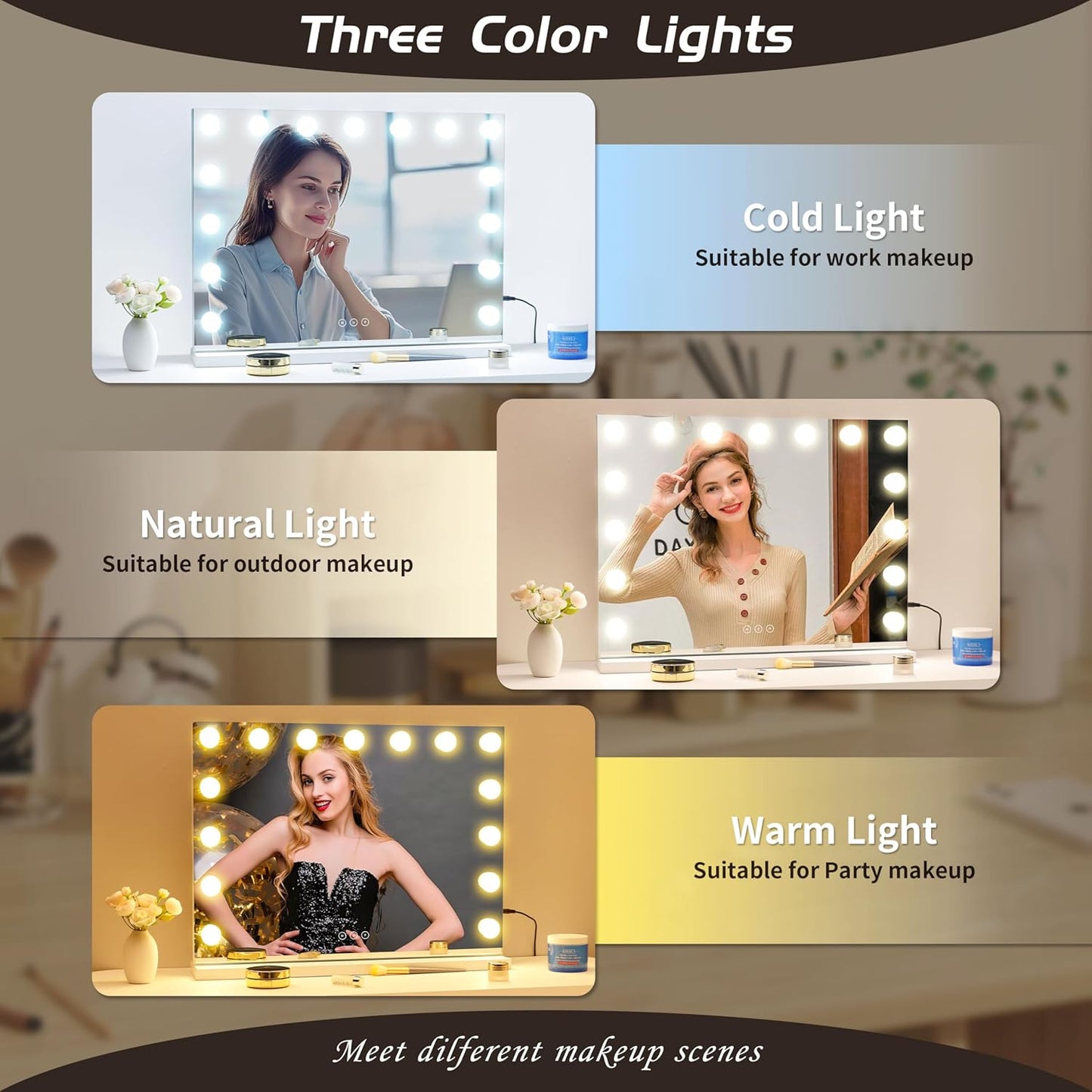 Premium LED Vanity Mirror with Adjustable Brightness – Sleek & Functional Design