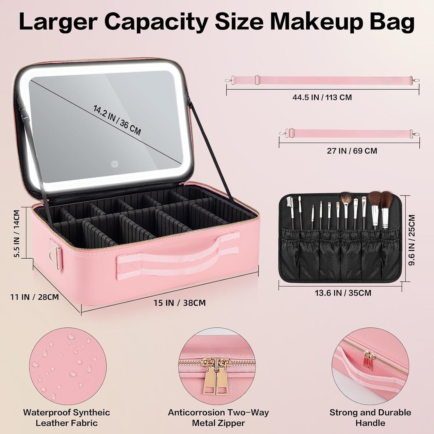 Elegant Portable Makeup Organizer Case - Compact & Stylish Storage Solution