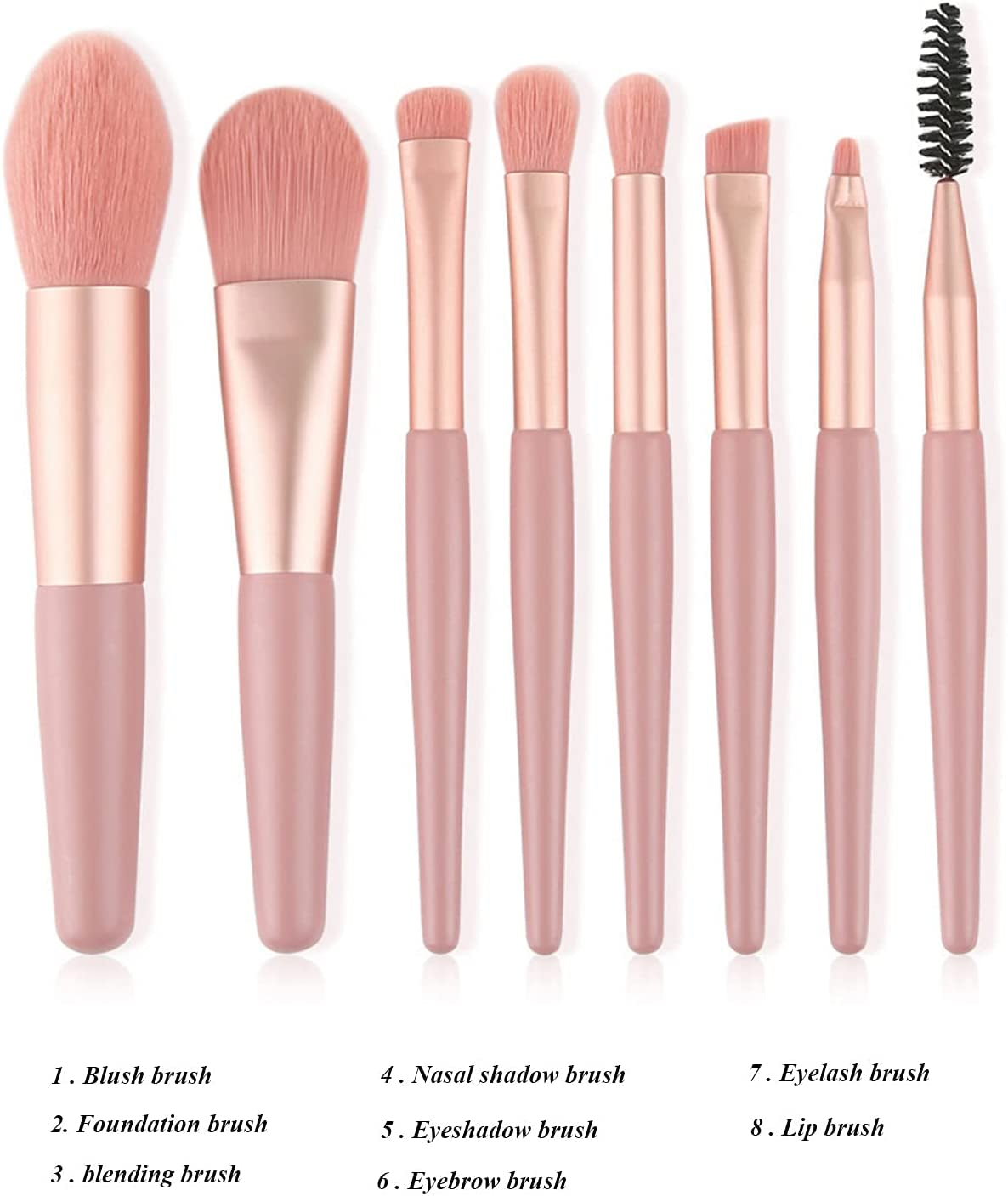 Professional 8-Piece Makeup Brush Set - Premium Brushes For Flawless Application