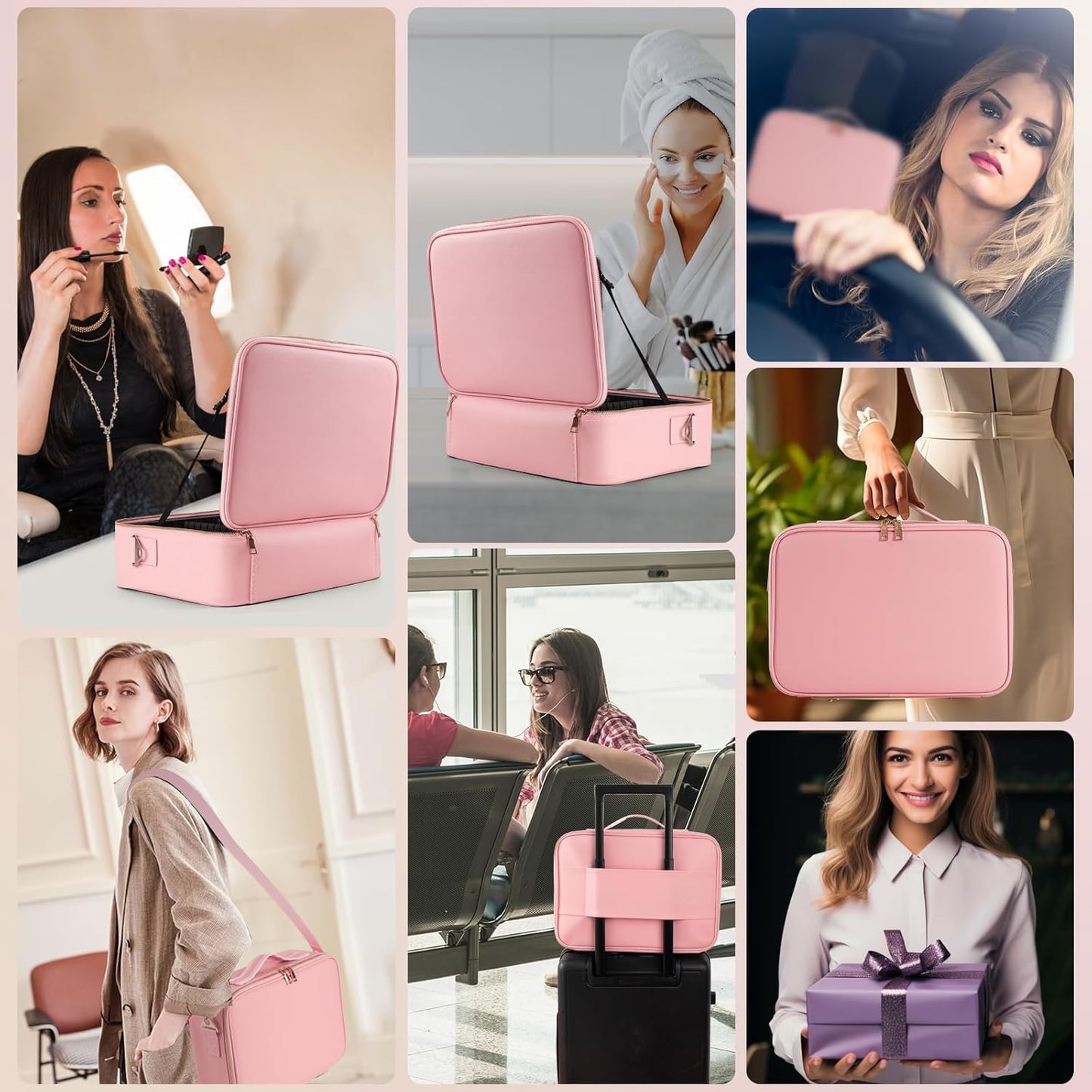 Elegant Portable Makeup Organizer Case - Compact & Stylish Storage Solution
