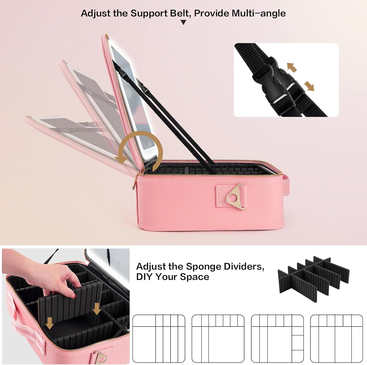 Elegant Portable Makeup Organizer Case - Compact & Stylish Storage Solution
