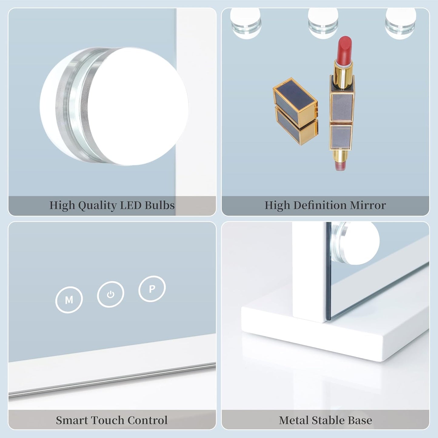 Premium LED Vanity Mirror with Adjustable Brightness – Sleek & Functional Design