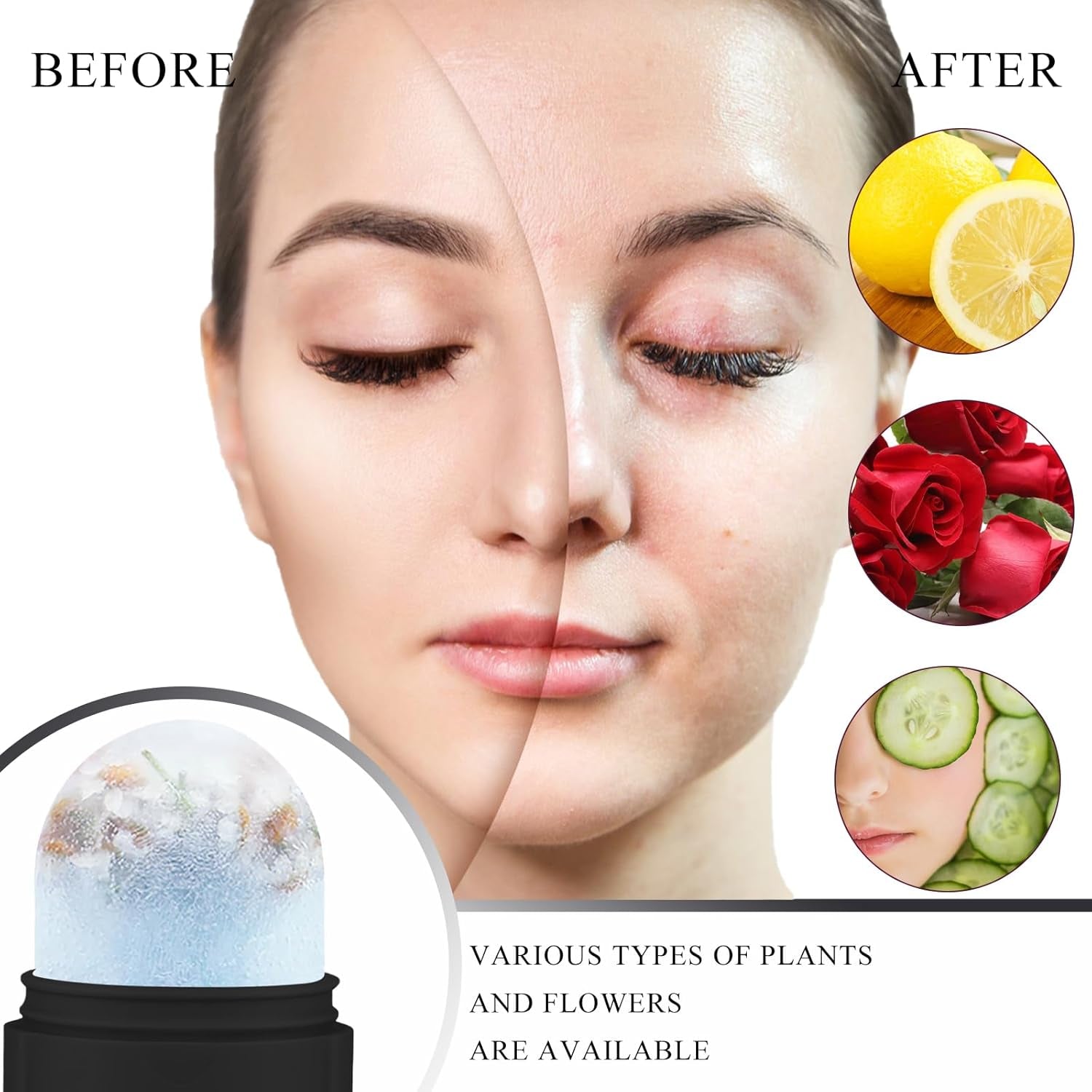Ice Roller For Face & Eyes - Cooling Facial Massager Ice Mold For Refreshing Skincare