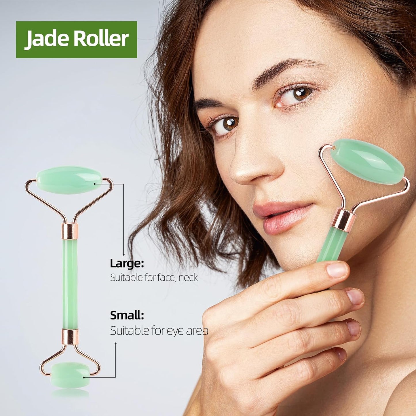 Jade Roller & Gua Sha Set – Natural Skincare Tools for Facial Massage & Lymphatic Drainage