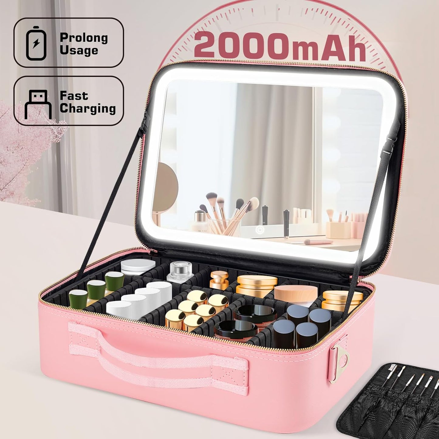 Elegant Portable Makeup Organizer Case - Compact & Stylish Storage Solution